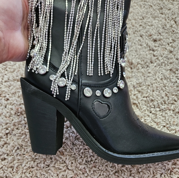 NWT Dolls Kill Sugar Thrillz Present Perfect Cowboy Boots- 7 - Picture 6 of 13